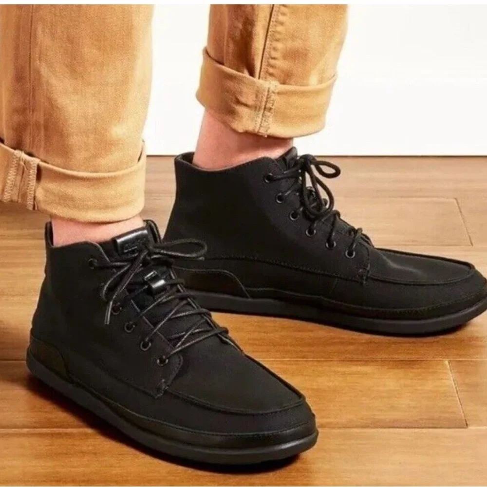 Olukai Nalukai Kapa Boots Black Canvas Size 12 - Picture 2 of 14